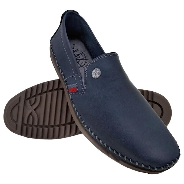 Mocassim Sapatilha Masculino Freeway Logan 4 Wax Casual Conforto Com Elástico Couro 3234 Marinho