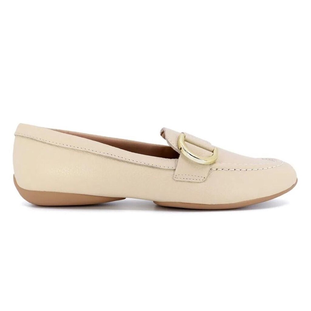 Mocassim Usaflex Couro Casual Enfeite AJ2204