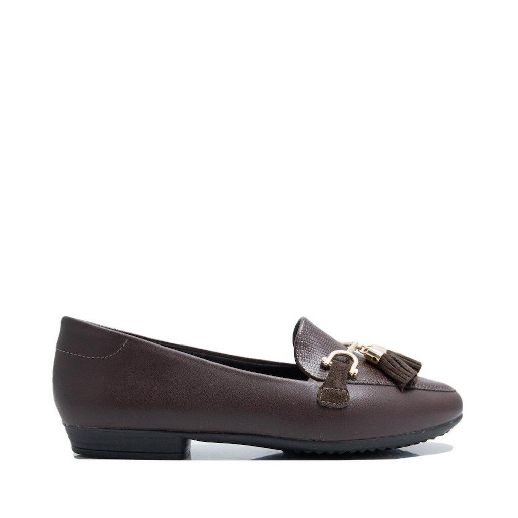 Mocassim Via Comfort Marrom Escuro Tassel