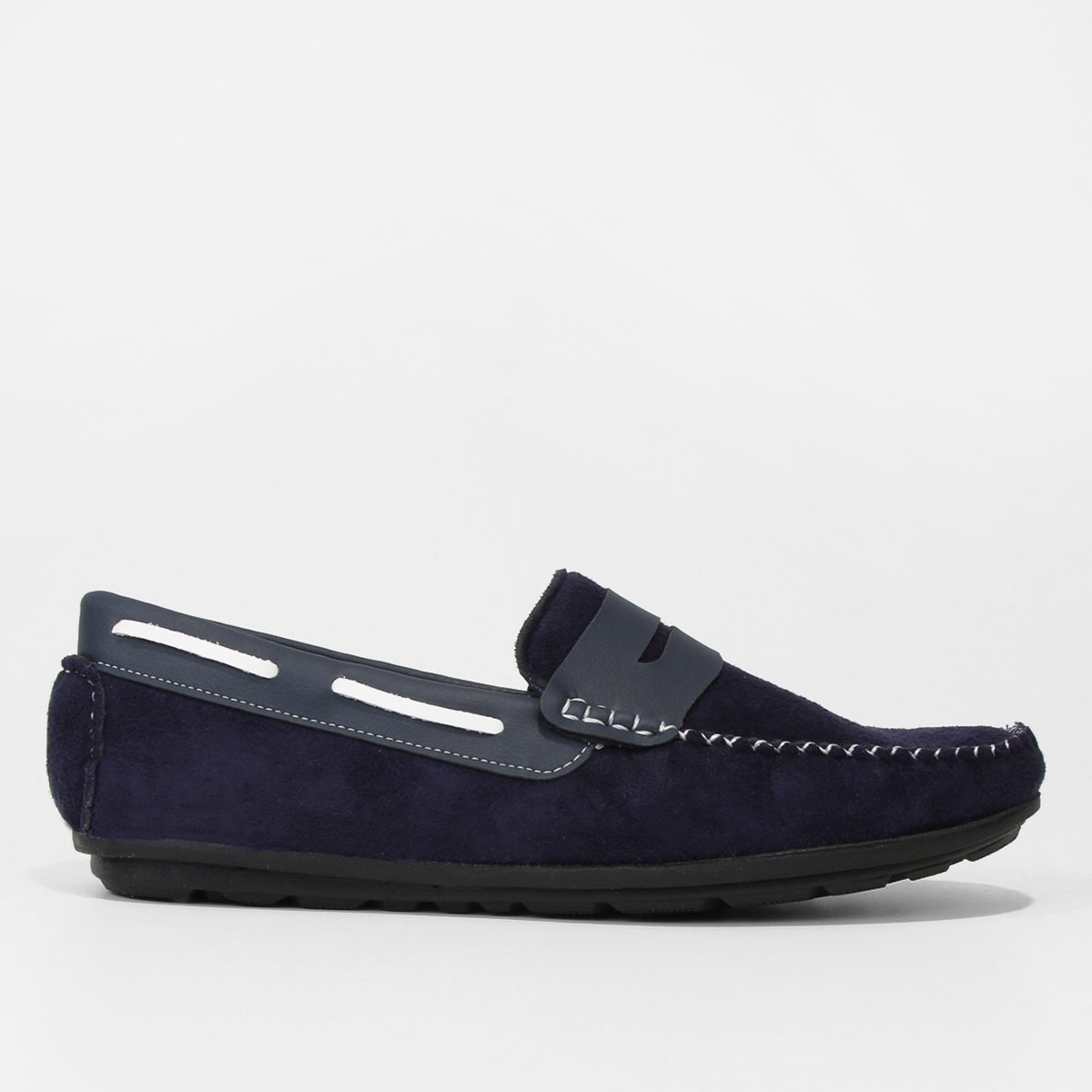 Mocassim Vilejack Drive Camurça Masculino - Marinho Menor preço em Mocassim Vilejack Drive Camurça Masculino - Marinho