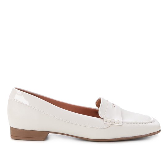 Mocassim Vizzano Bico Quadrado Feminino - Off White