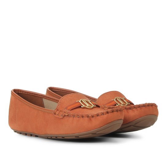 Mocassim Vizzano Detalhe Fivela Feminino - Caramelo