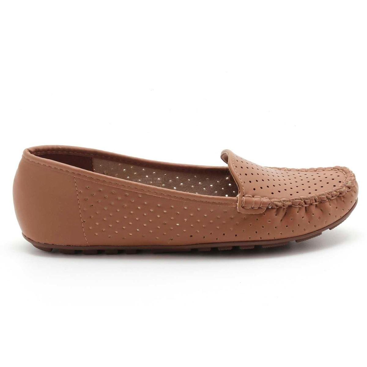 Mocassim Vizzano Feminino Pelica Vazado 1187103 - Caramelo | Zattini