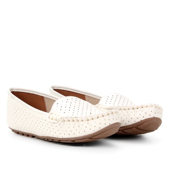 Mocassim Vizzano Perfuros Feminino - Branco