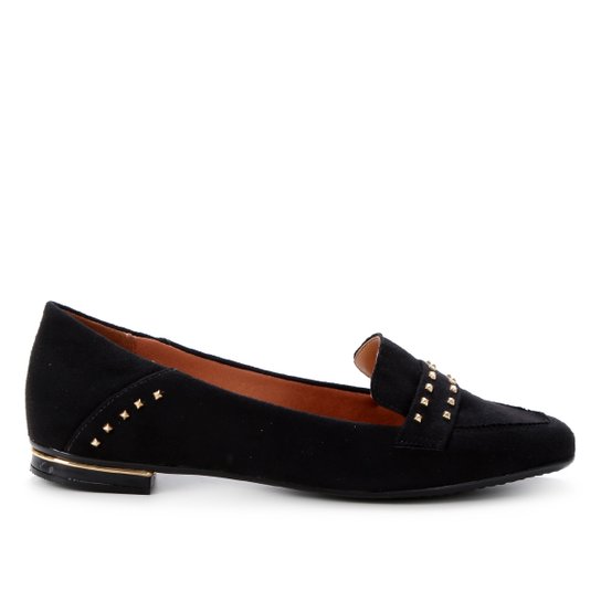 Mocassim Vizzano Tachas Feminino - Preto