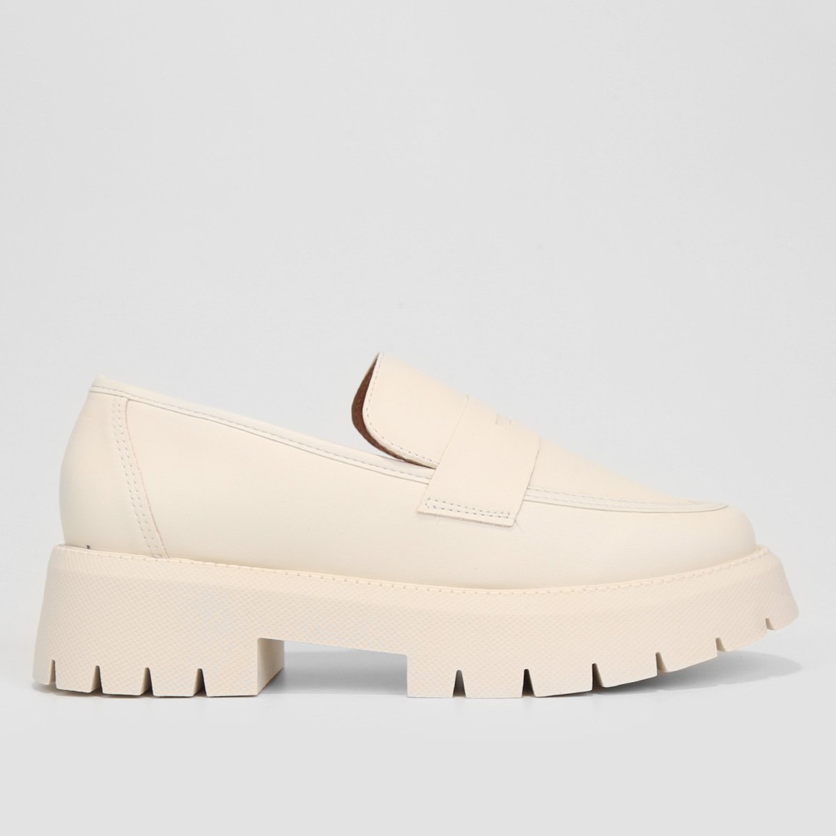 Mocassim Vizzano Tratorado Feminino - Off White Menor preço em Mocassim Vizzano Tratorado Feminino - Off White
