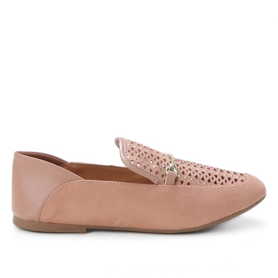 Mocassim Vizzano Vazado Feminino - Nude