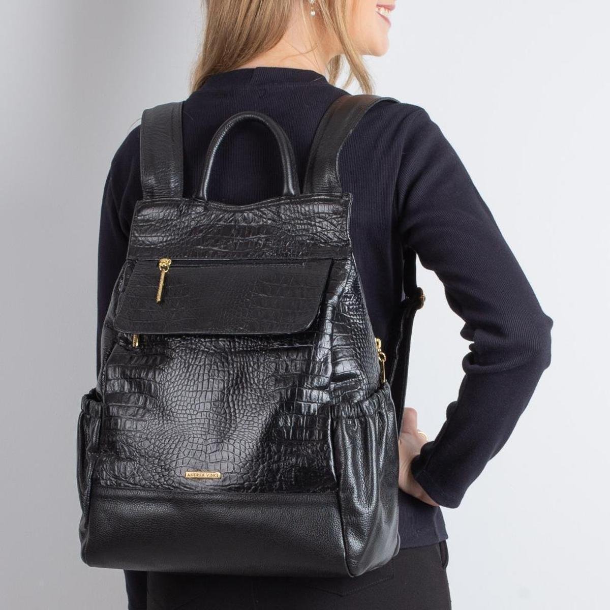 Mochila antifurto de couro croco feminina Suelen - Preto é ruim? Mochila antifurto de couro croco feminina Suelen - Preto é boa?
