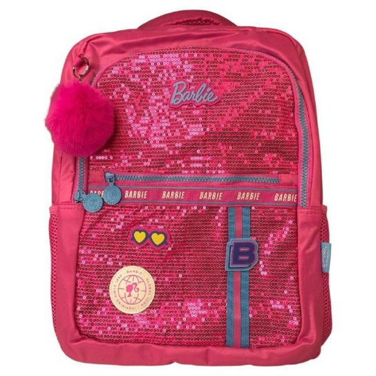 Mochila Barbie Luxcel com Pompom MS49931