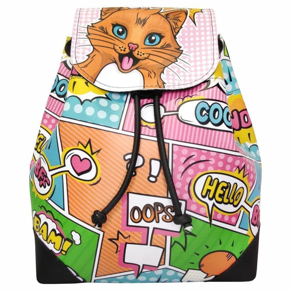 Mochila Bolsa Infantil Quadrinhos Gato Costas, Magicc - Estampado Menor preço em Mochila Bolsa Infantil Quadrinhos Gato Costas, Magicc - Estampado