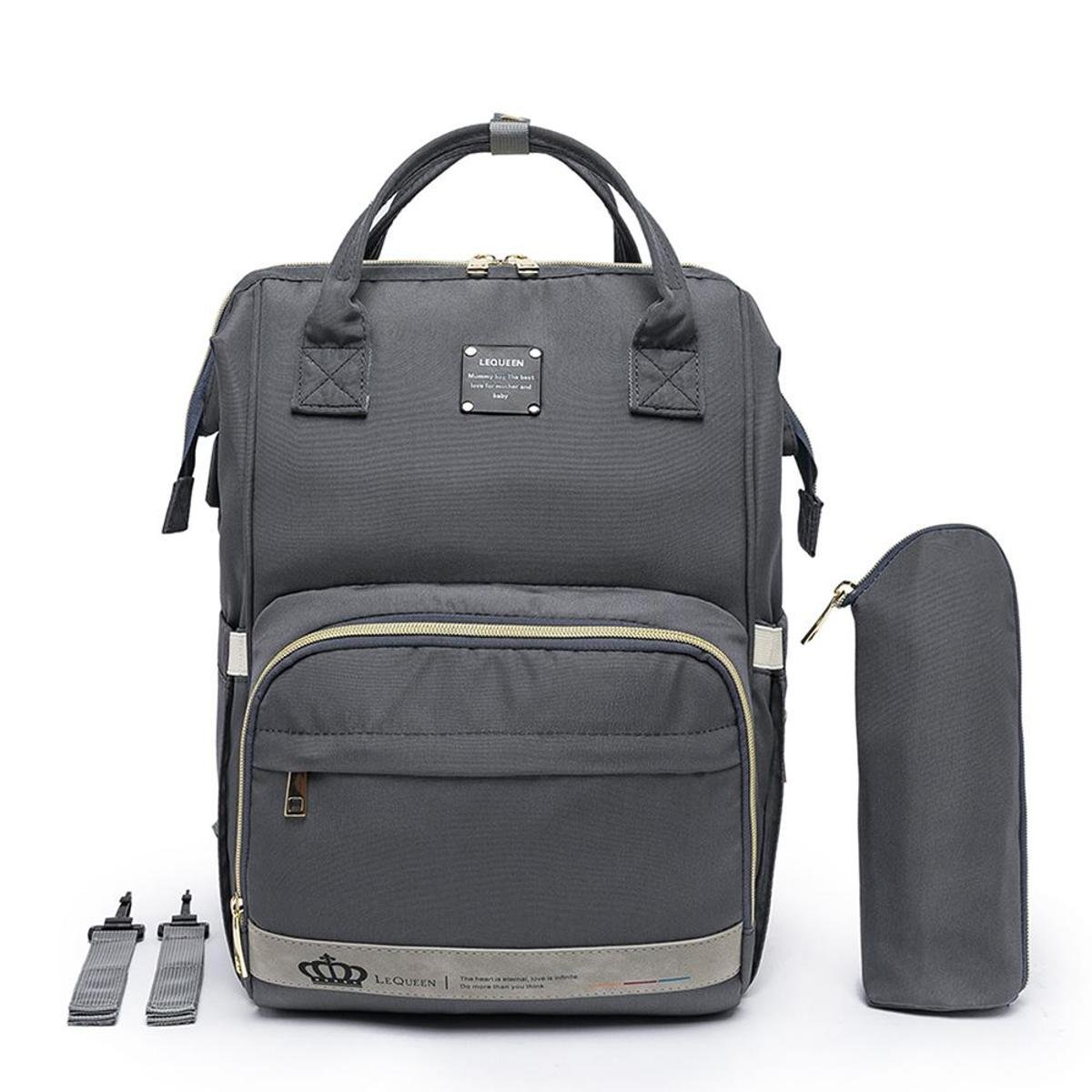 Mochila Bolsa Maternidade Bebê Lequeen Menina Menino Com Porta Mamadeira Térmico Menor preço em Mochila Bolsa Maternidade Bebê Lequeen Menina Menino Com Porta Mamadeira Térmico