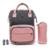 Mochila Bolsa Maternidade Bebê Lequeen Menina Menino Com Porta Mamadeira Térmico - Rosa+Cinza