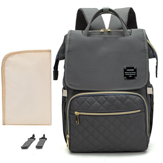 Mochila Bolsa Maternidade Lequeen Bebê Menina Menino Impermeável Com Bolso Térmico