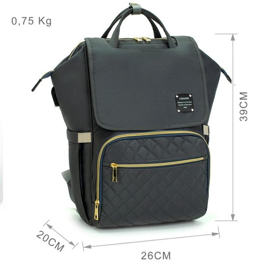 Mochila Bolsa Maternidade Lequeen Bebê Menina Menino Impermeável Com Bolso Térmico