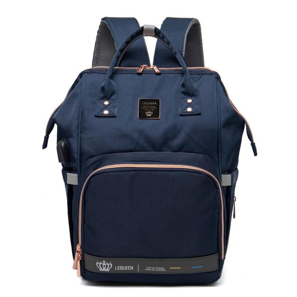 Mochila Bolsa Maternidade Reforçada Grande Lequeen USB