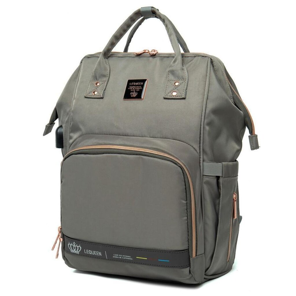 Mochila Bolsa Maternidade Reforçada Grande Lequeen USB
