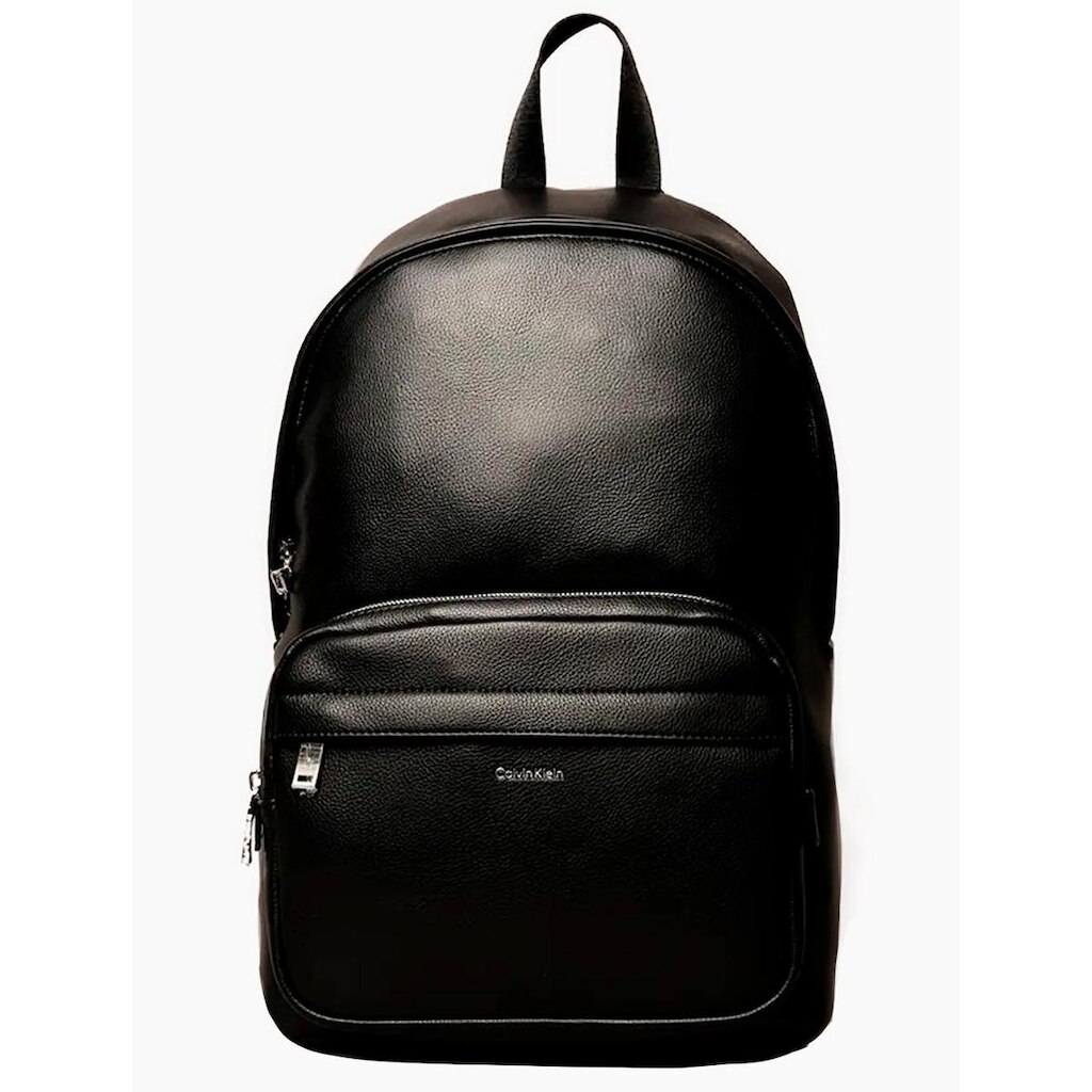 Mochila Calvin Klein Arredondada PU Silk Logo Preta