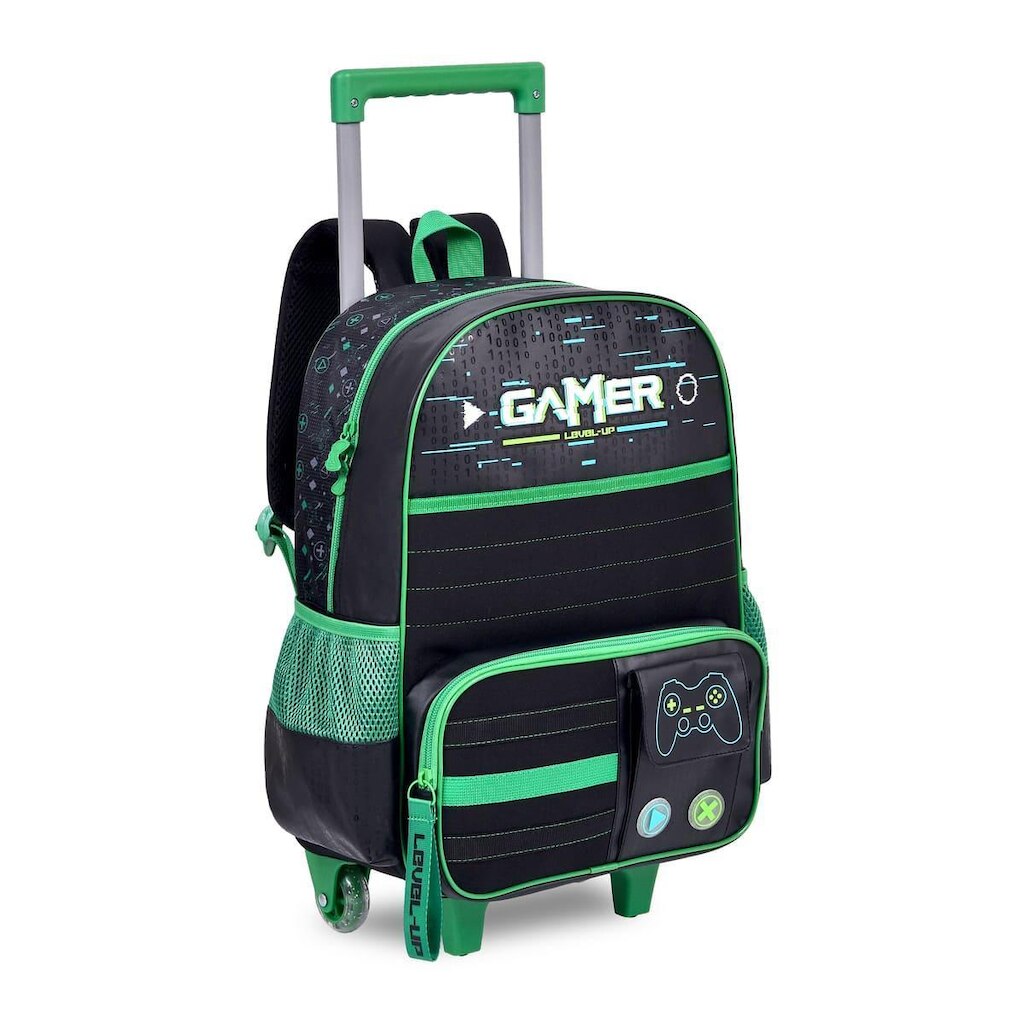 Mochila Carrinho Video Game Infantil Bolsa Escolar Meninos Gamer
