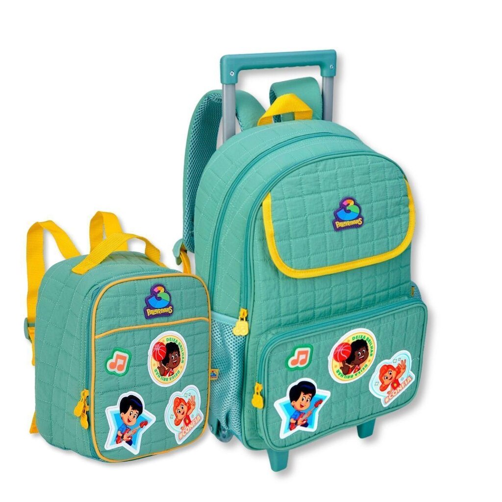 Mochila com Lancheira Escolar Três Palavrinhas Kit Infantil