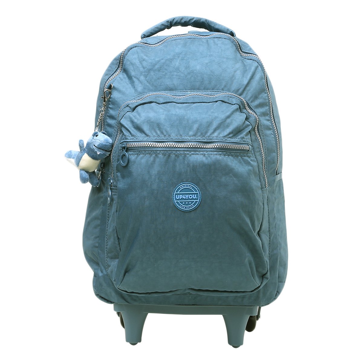 Mochila Com Rodinhas Up4You Dinossauro - Azul Menor preço em Mochila Com Rodinhas Up4You Dinossauro - Azul