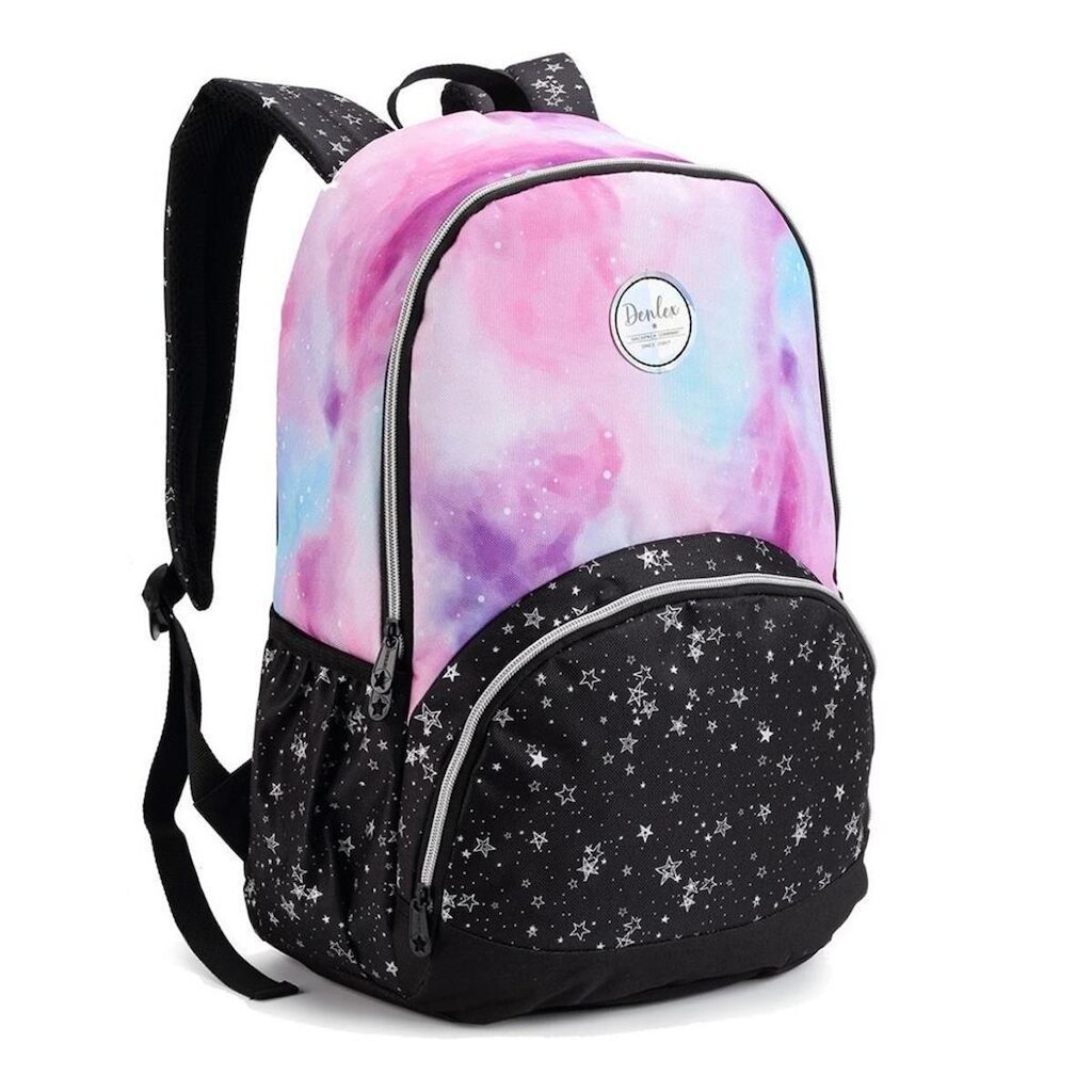 Mochila Costas Bolsa Juvenil Star Feminina Reforçada Tye Dye Lua Nasa