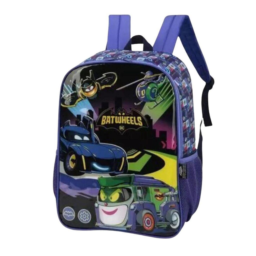 Mochila Costas Infantil Luxcel Batwheels Batman Azul
