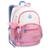 Mochila Costas Menina Shine Chaveiro Escolar Color Up Juvenil Seanite - Branco+Rosa