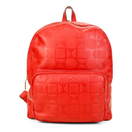 Mochila Couro Carmim Samira Texturizada - Vermelho