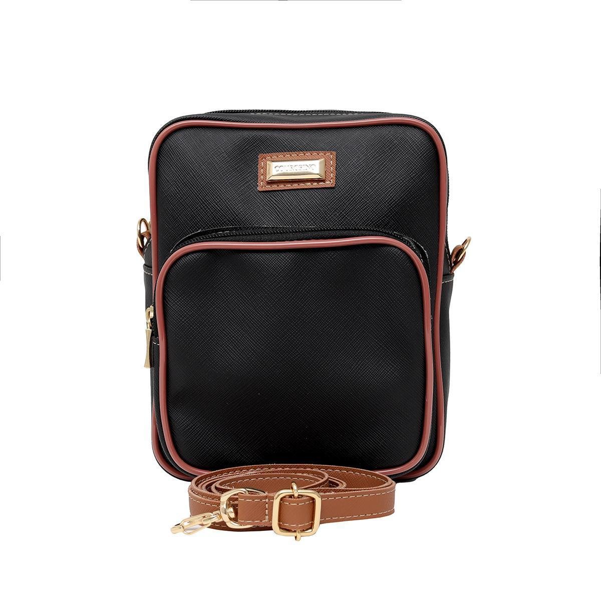 MOCHILA COURO FINO PEQUENA COM ALÇA TIRACOLO E BOLSO FRONTAL - Preto Menor preço em MOCHILA COURO FINO PEQUENA COM ALÇA TIRACOLO E BOLSO FRONTAL - Preto