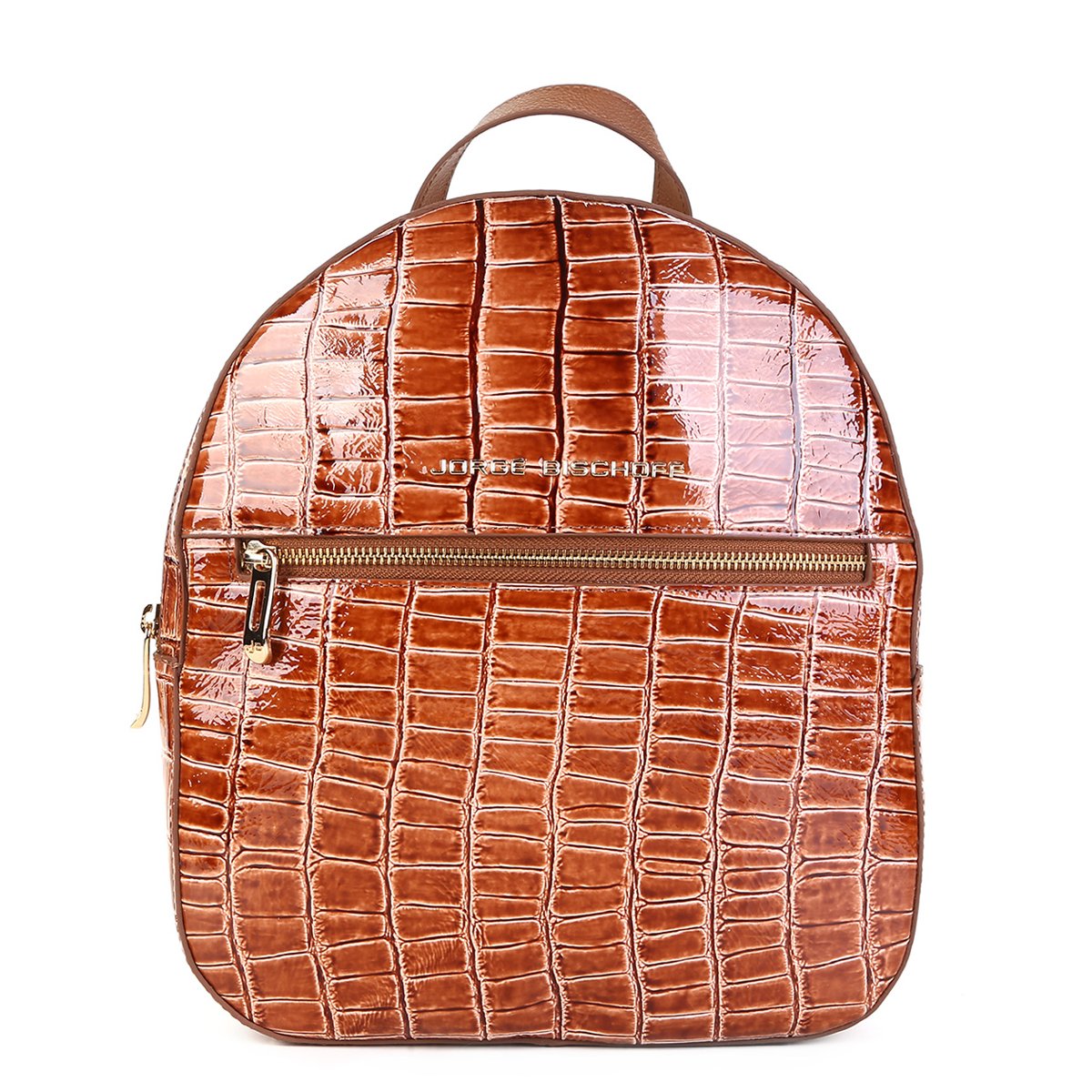 Mochila Couro Jorge Bischoff Croco Feminina - Caramelo Menor preço em Mochila Couro Jorge Bischoff Croco Feminina - Caramelo