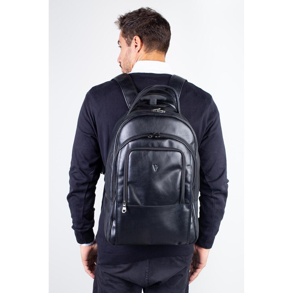 Mochila de carrinho em couro italiano Heitor
