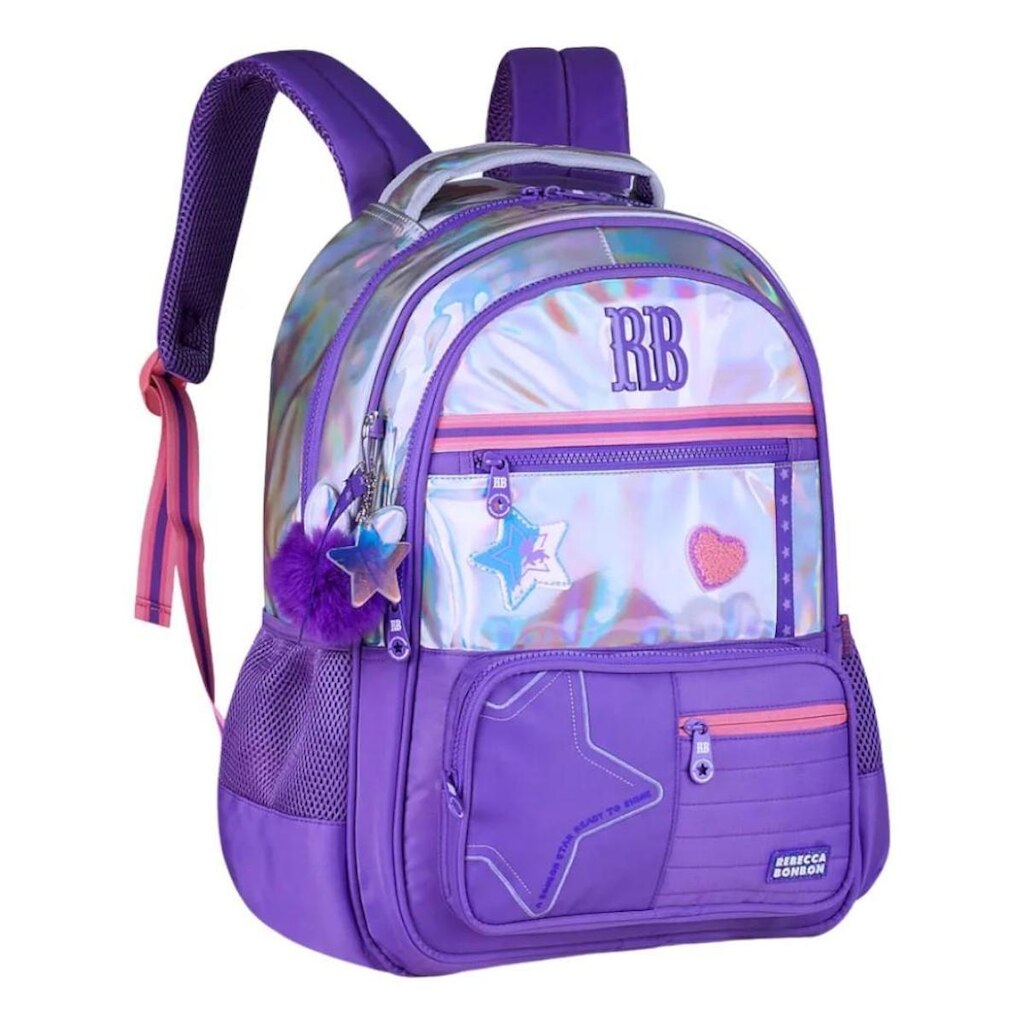 Mochila De Costa Rebecca Bonbon Holográfica Juvenil Original