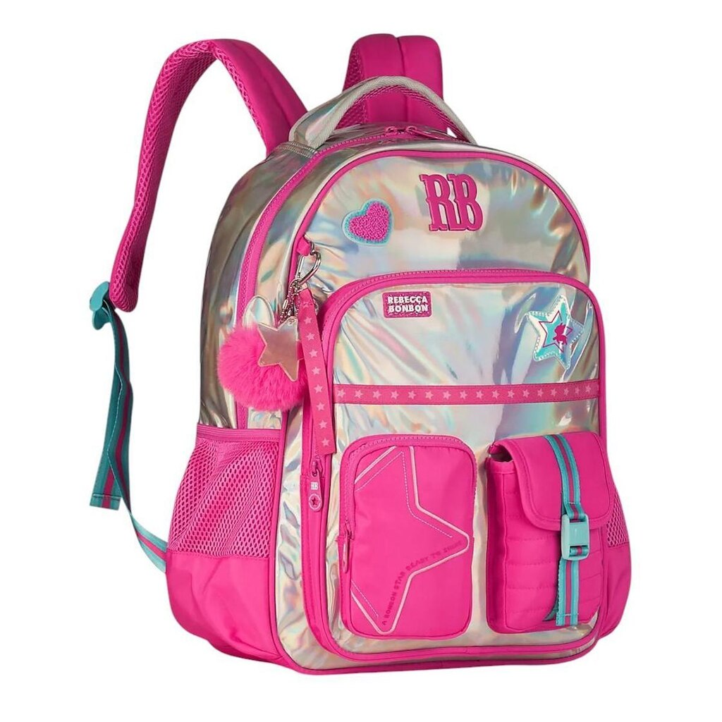 Mochila De Costa Rebecca Bonbon Juvenil Holográfica Original