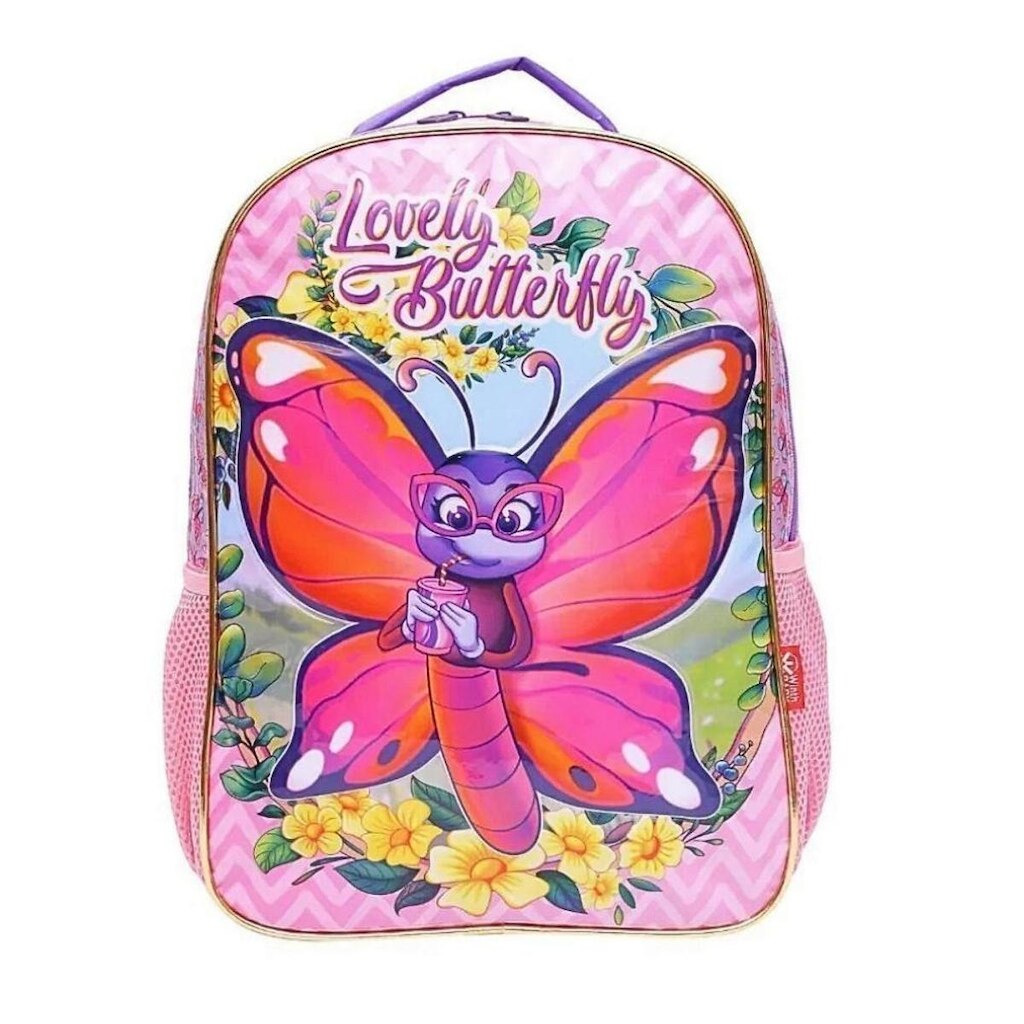 Mochila De Costas Infantil Escolar Feminina Borboletas