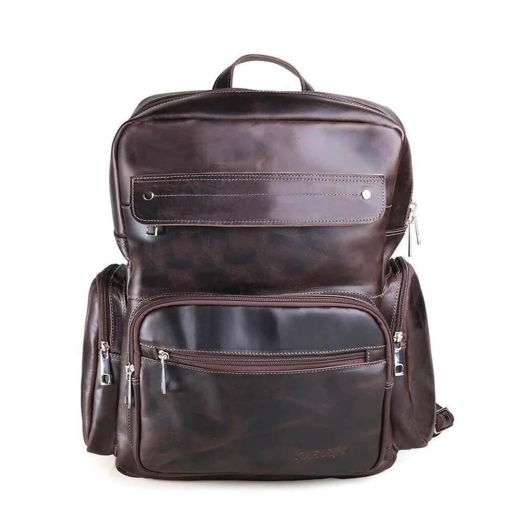 Mochila de Couro Executiva Impermeável Masculino Rafarillo