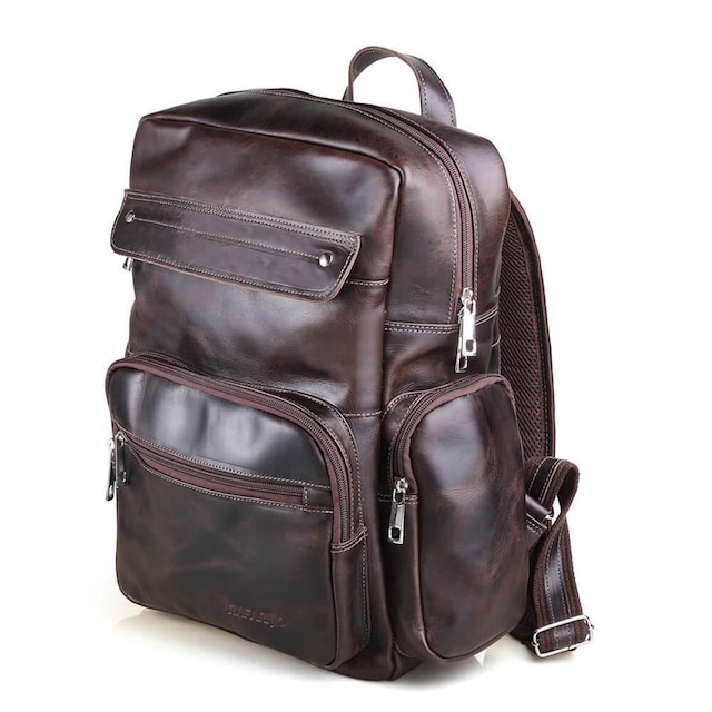 Mochila de Couro Executiva Impermeável Masculino Rafarillo