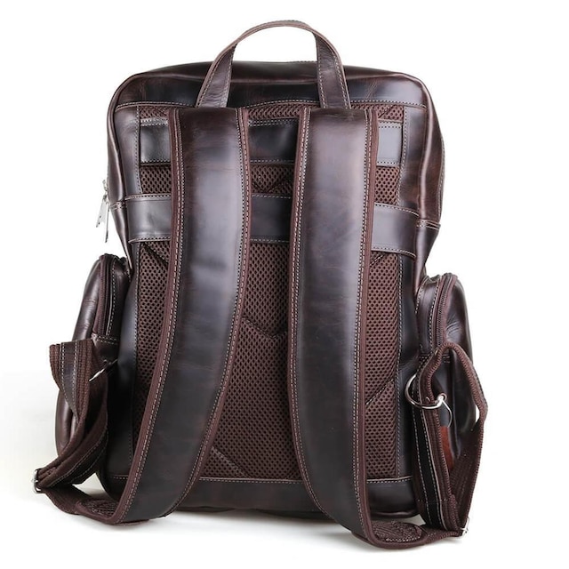 Mochila de Couro Executiva Impermeável Masculino Rafarillo