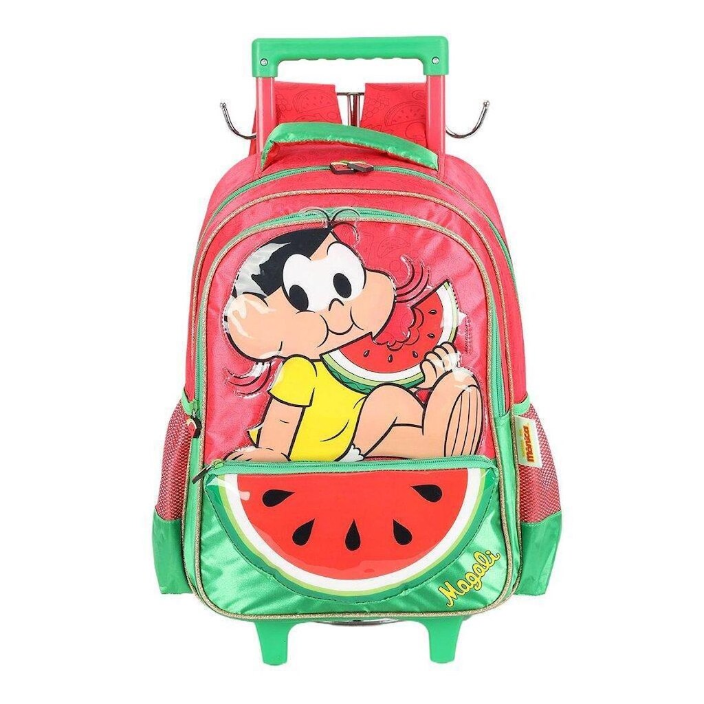 Mochila de Rodinha Com Alça Luxcel Turma da Mônica Vermelho