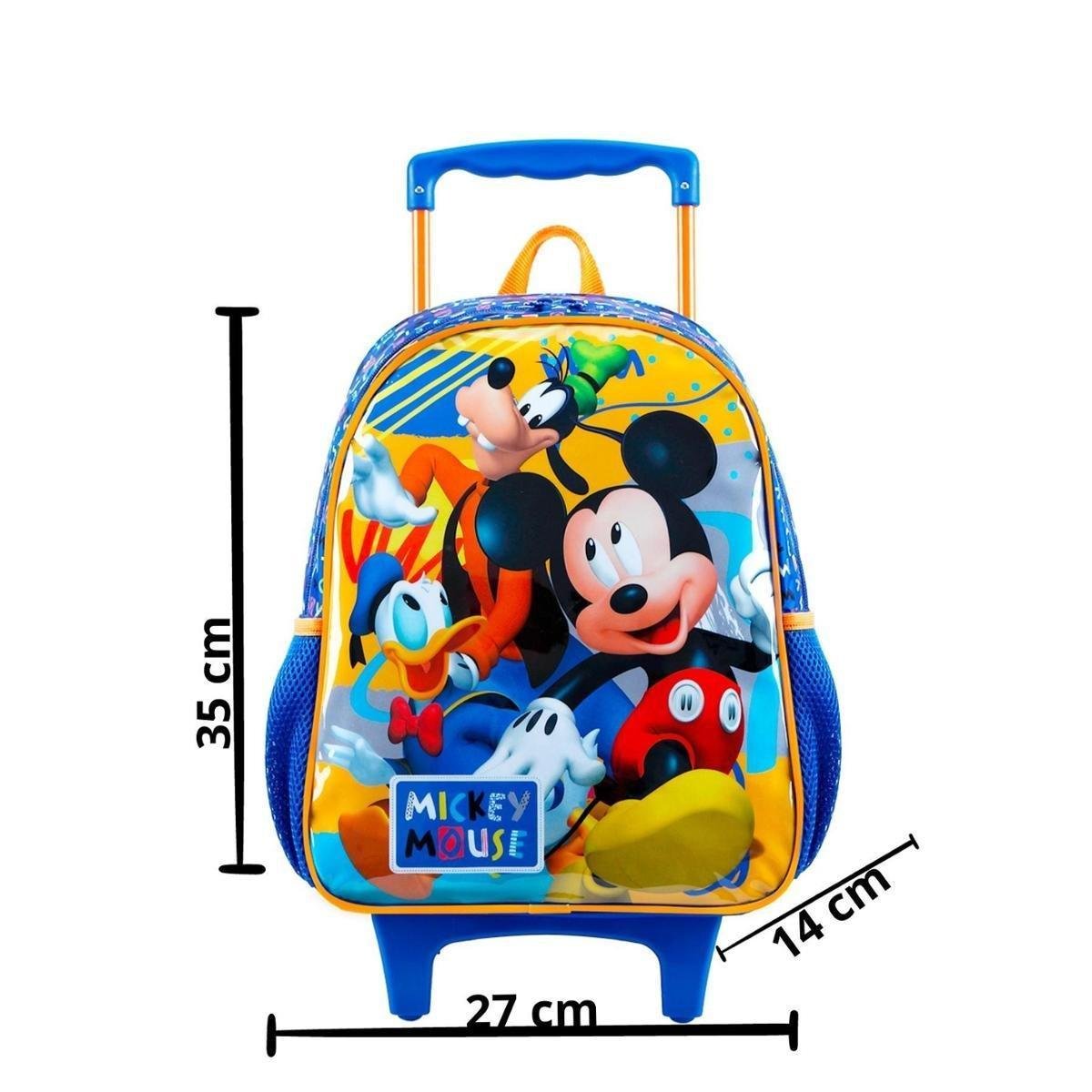 Mochila de Rodinha Escola Mickey Mouse Original Disney 90 | Zattini
