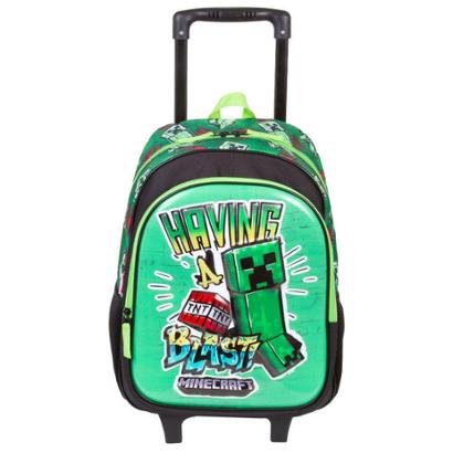 Mochila de Rodinha Grande Minecraft X - Colorido | Zattini