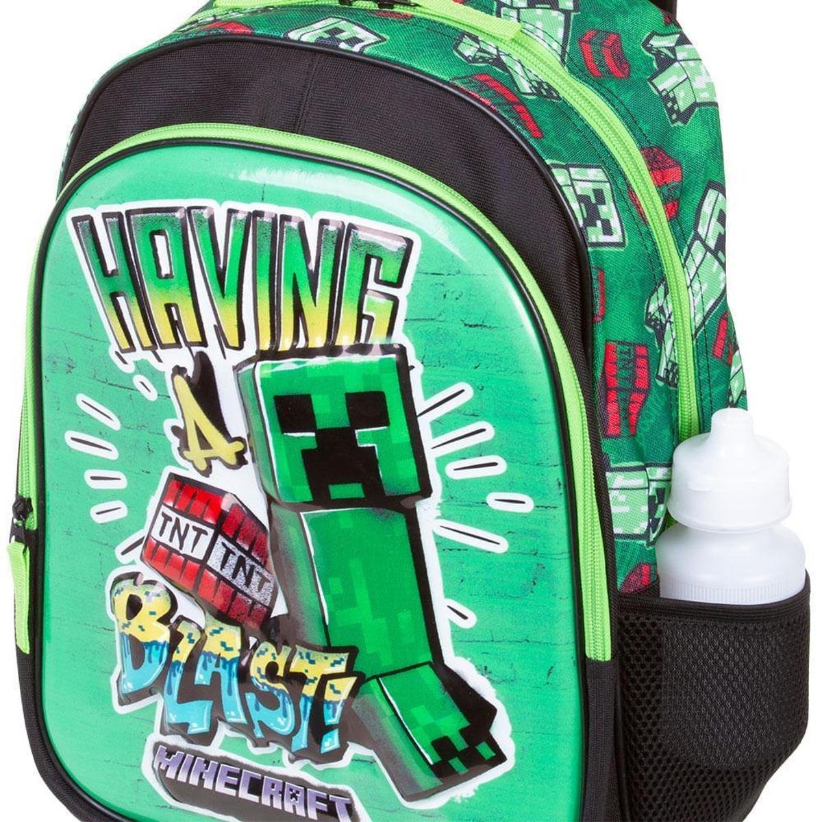 Mochila de Rodinha Grande Minecraft X - Colorido | Zattini