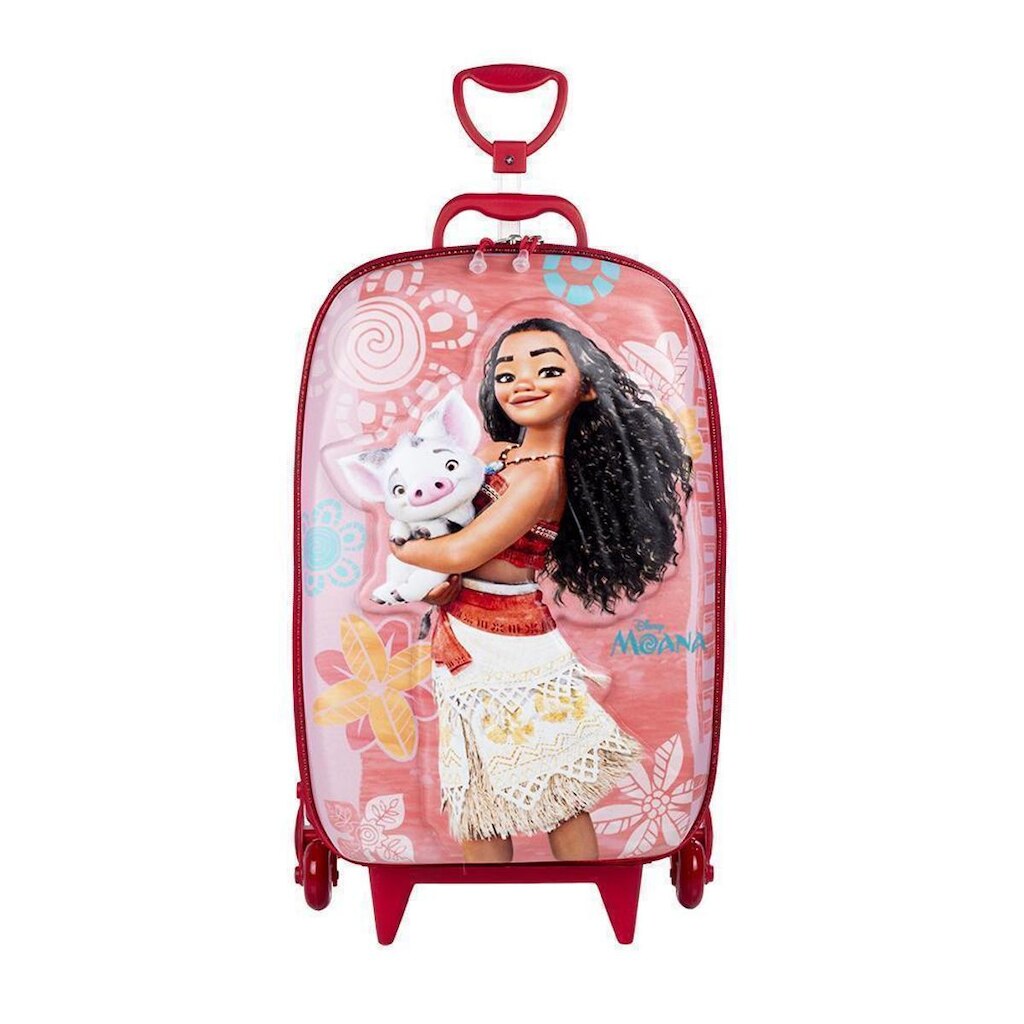 Mochila de Rodinhas 3D Maxtoy Princesa Moana Vermelho