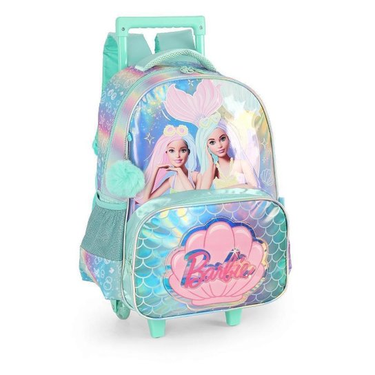 Mochila de Rodinhas Com Alça Luxcel Barbie Verde