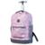 MOCHILA DE RODINHAS ESCOLAR INFANTIL COM ESTAMPAS - Rosa