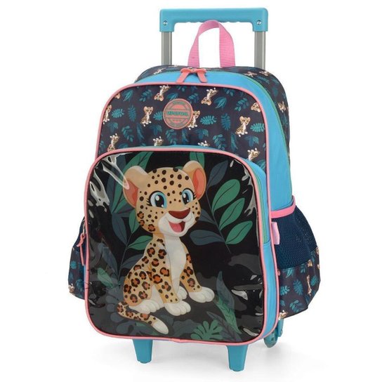Mochila de Rodinhas Sem Alça Luxcel Up4You Onça Verde