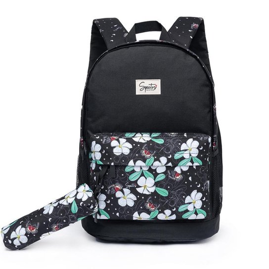 Mochila Escolar Feminina Spector Com Estojo Espaçosa Original 19 Litros