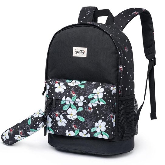 Mochila Escolar Feminina Spector Com Estojo Espaçosa Original 19 Litros