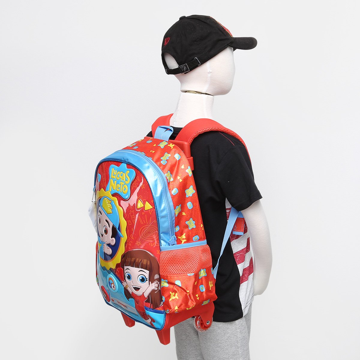 Mochila Escolar Infantil Clio Luccas Neto Rodinhas - Azul | Zattini