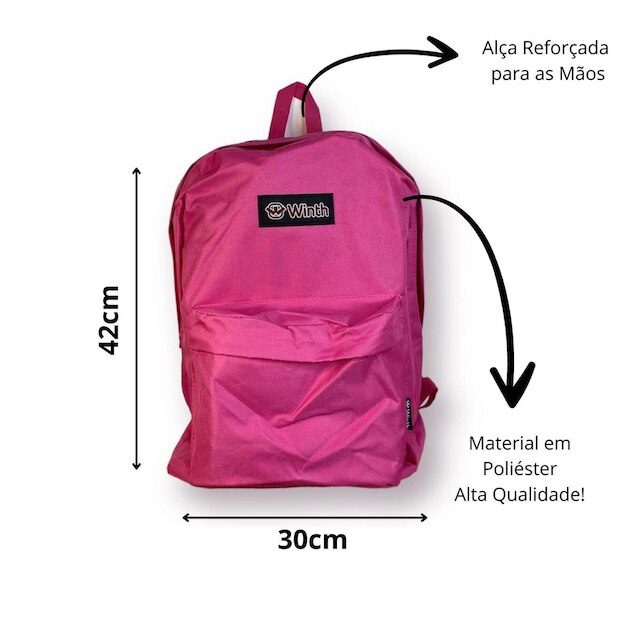 Mochila Escolar Juvenil Alças Ajustáveis Winth BPG31804