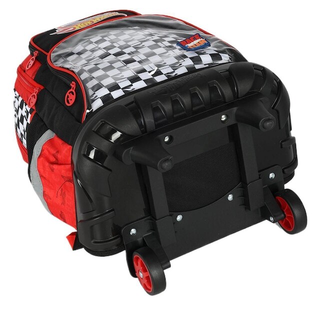Mochila Escolar Juvenil De Rodinha Grande Hot Wheels Luxcel